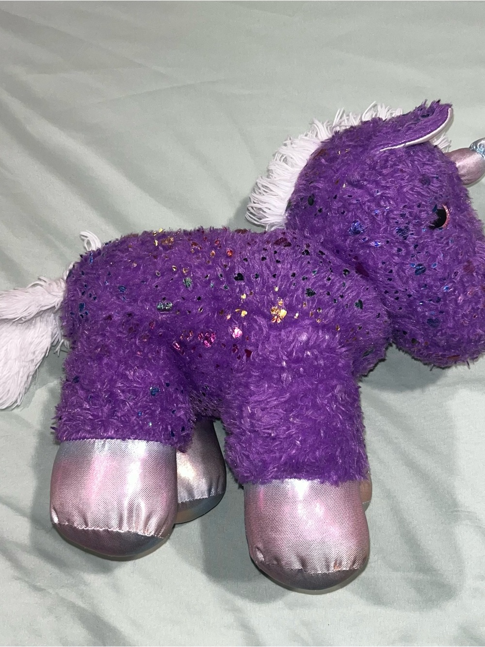 MTY International purple sparkle unicorn plush, 12"